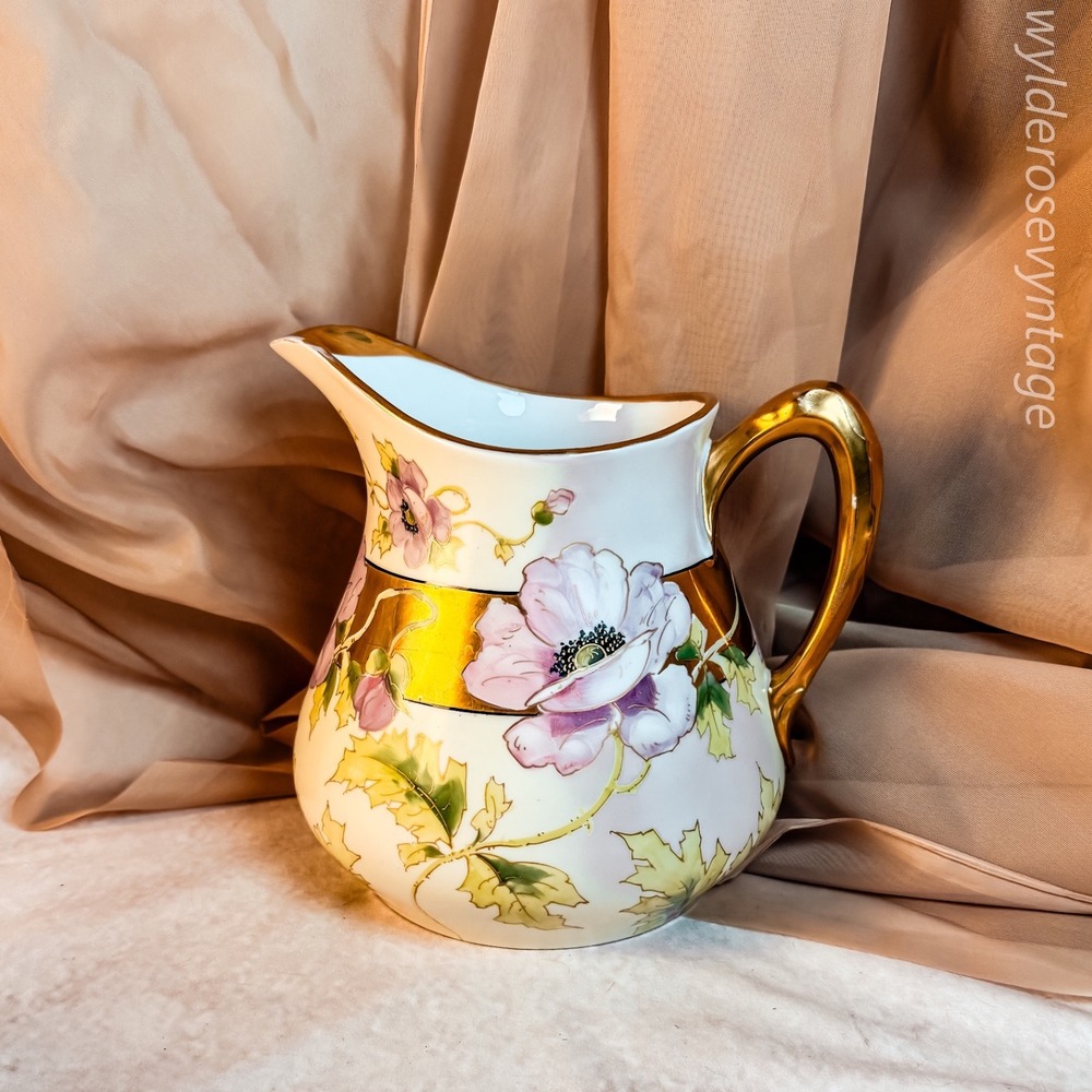 Antique Hand Painted by The Stouffer Company Pitcher